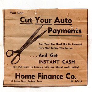 Vintage 1960s Newspaper Classified Ad For Personal Finance Company